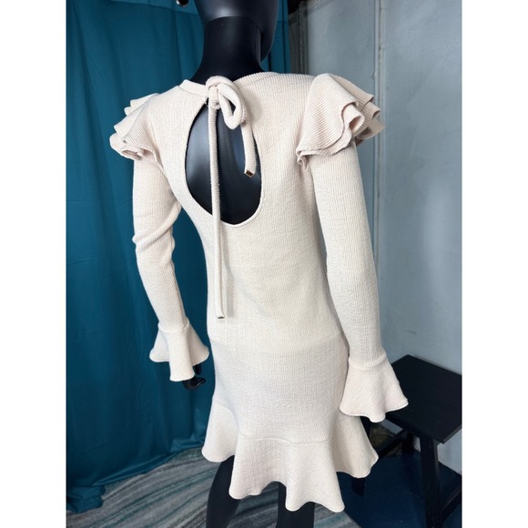 Saylor Free People Ruffle Trim Bell Sleeve Knit Mini Dress‎ Small S - Picture 2 of 10
